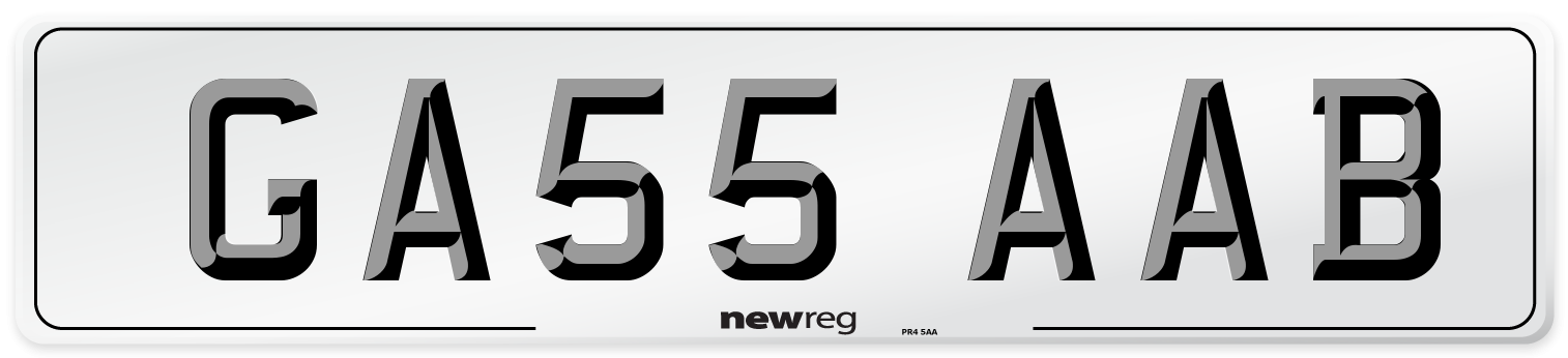 GA55 AAB Number Plate from New Reg